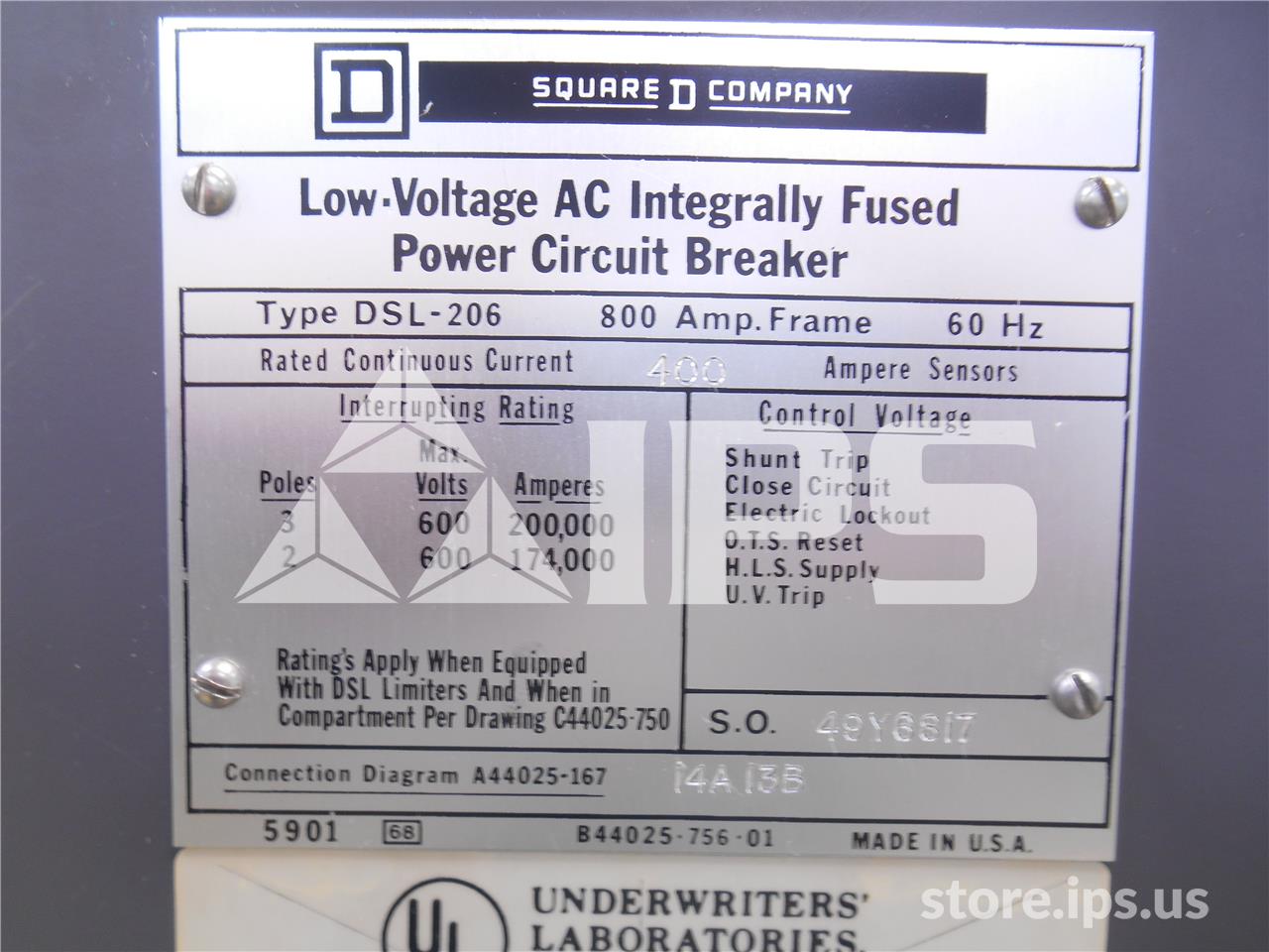 800 Amps Square D Dsl-206 Mo/do Amptector Ii-a Du Li, 400 Amps Ct, Bfi, 400 Amps Fuse - Image 3