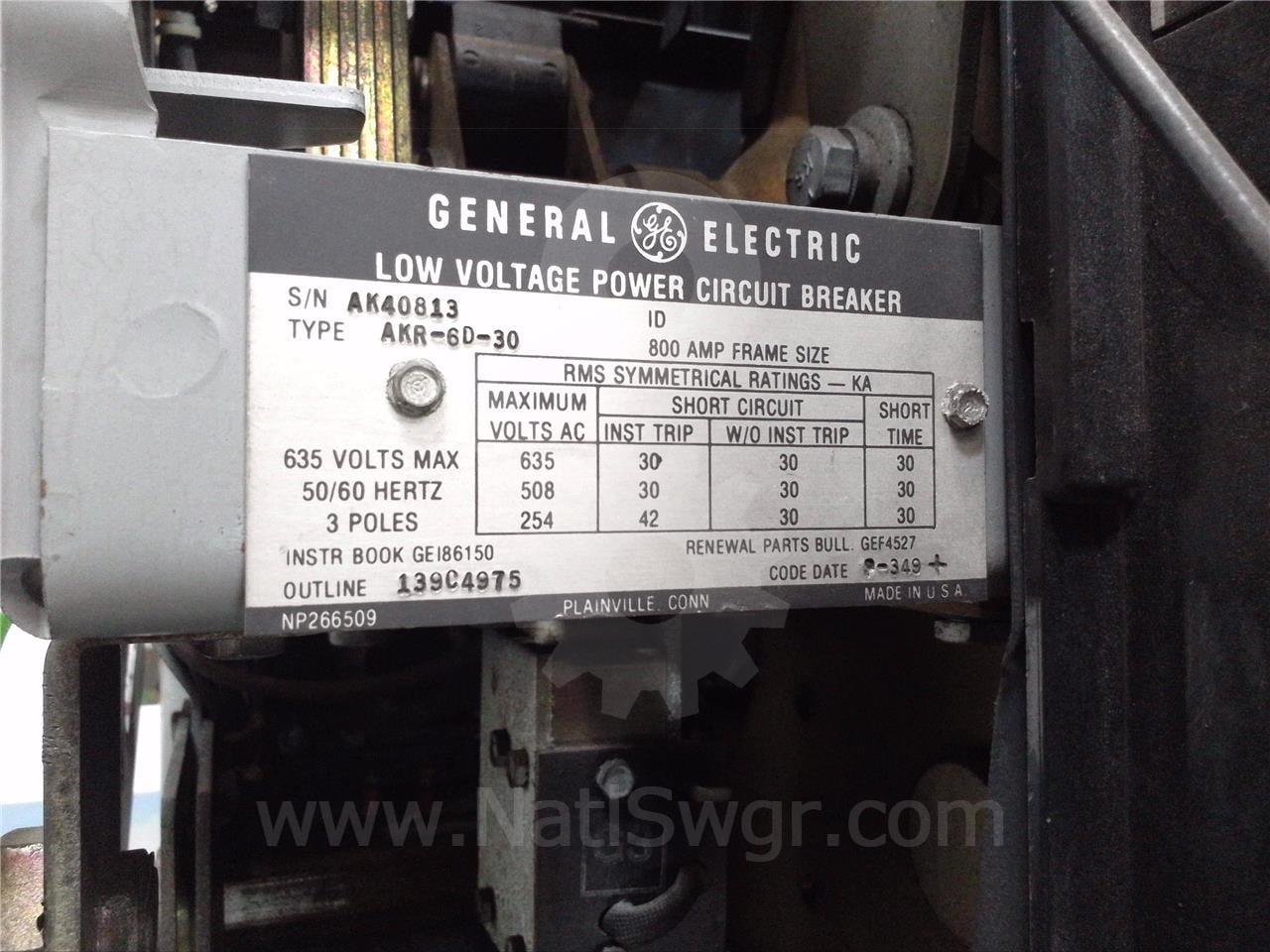 800 Amps GE Akr-6d-30 Eo/do (akr-_d-30) 120 Volts AC Control, 24 Volts DC Trip, Mvt Li, 600 Amps Ct, Bell - Image 6