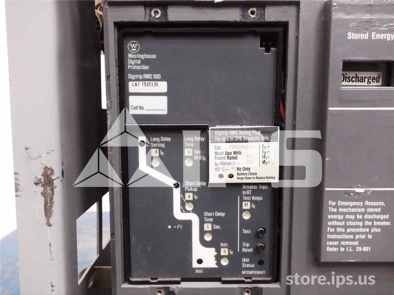 800 Amps WH Spb-100 Eo/do (spb100) 120 Volts AC Control, Digitrip Rms 500 Lsi, 800 Amps Rp, 800 Amps Ct - Image 5