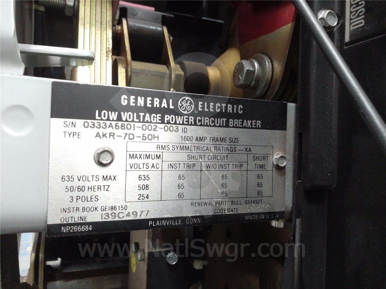 1600 Amps GE Akr-7d-50h Eo/do (akr-_d-50h) 120 Volts AC Control, Mvt Rms-9 Lsi, 1600 Amps Ct, 120 Volts AC - Image 6