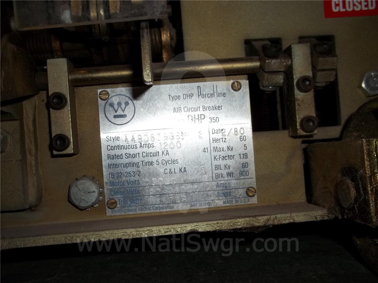 1200 Amps WH 50 Dhp 350 Eo/do (50dhp 350) 230 Volts AC Controls, Cap Trip - Image 5