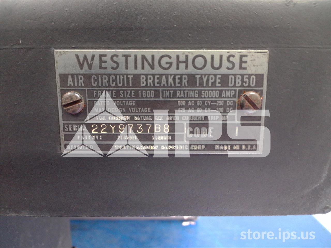 1600 Amps WH Db-50 Eo/do 1p 250 Volts DC Close, 220 Volts AC Relay / Shunt Trip, Rms/r 510 Lsig, 400 Amps Ct - Image 3