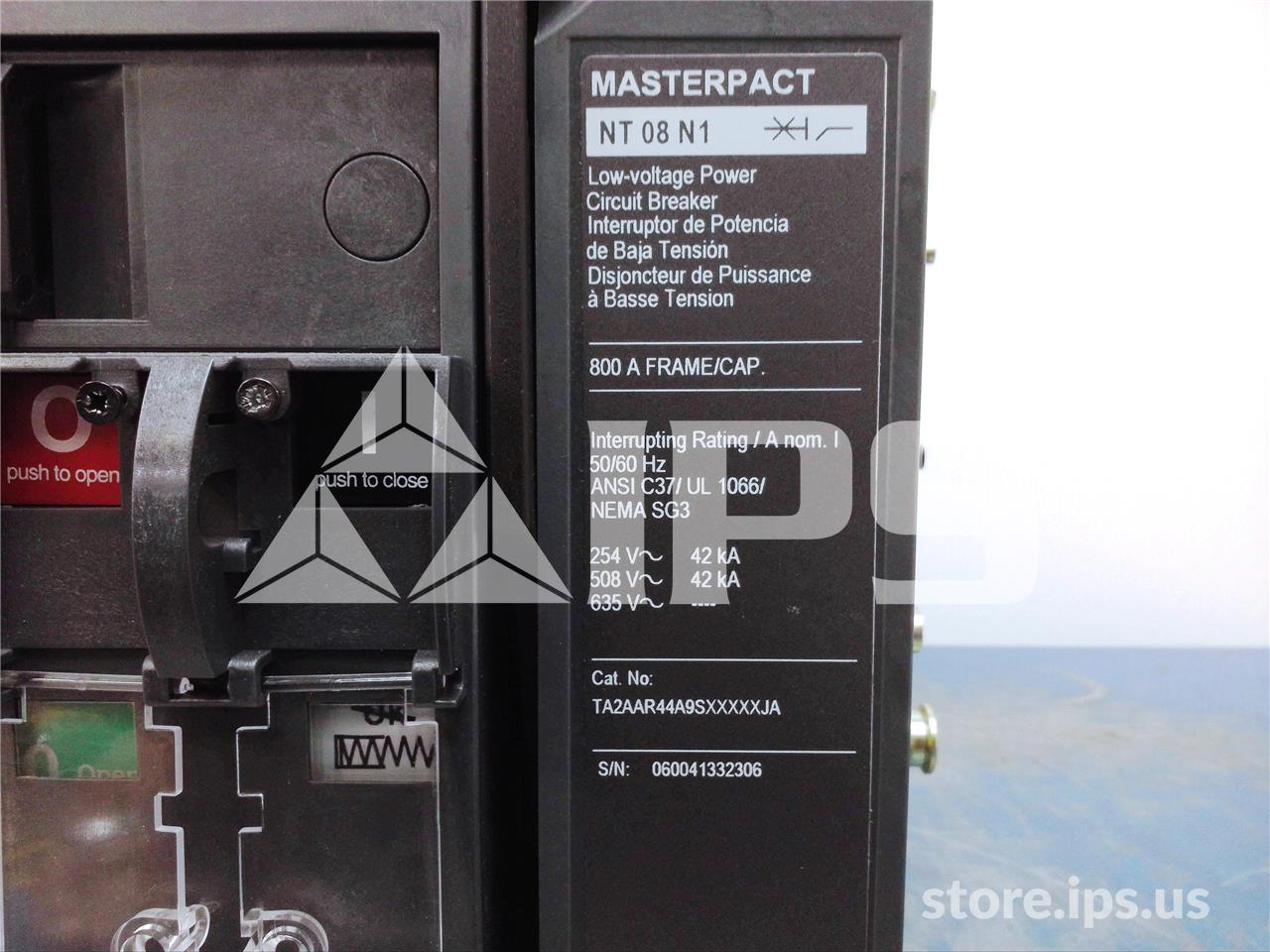 800 Amps Square D Masterpact Nt08 N1 Mo/do Ta2aar44a9sxxxxxja Unused Surplus (nt08 N) Micrologic 6.0 Amps - Image 2