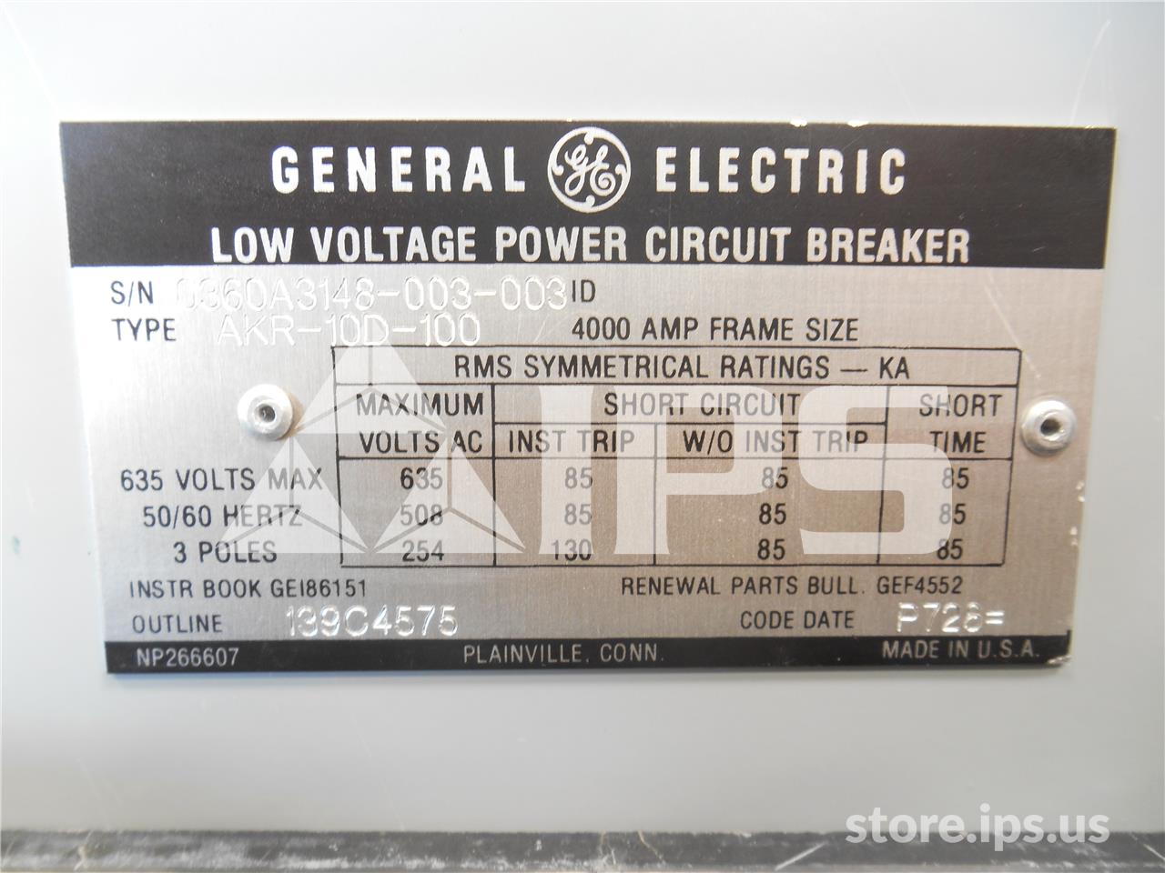 4000 Amps GE Akr-10d-100 Eo/do (akr-_d-100) 120 Volts AC Control, Mvt Pm Lsig, 4000 Amps Ct, 4000 Amps Rp - Image 4