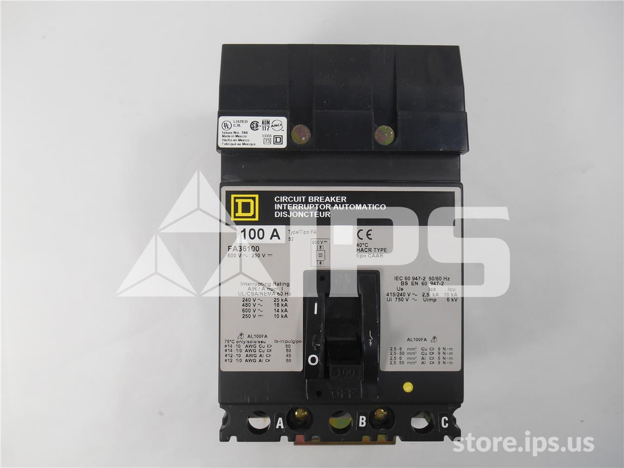 Square D Fa I-line Mccb 100at - Image 1