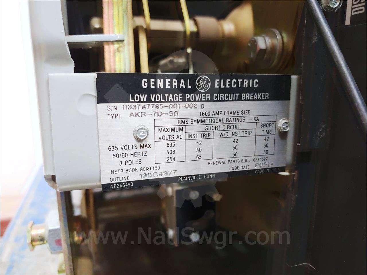 1600 Amps GE Akr-7d-50 Eo/do (akr-_d-50) 120 Volts AC Control, 24 Volts DC Trip, Mvt Rms-9 Lsi, 1600 Amps Ct - Image 6