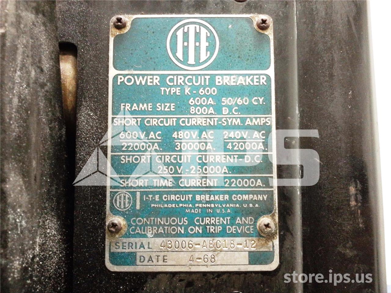 600 Amps ITE K-600s Red Mo/do Power Shield Ss3 Li, 600 Amps Ct - Image 5