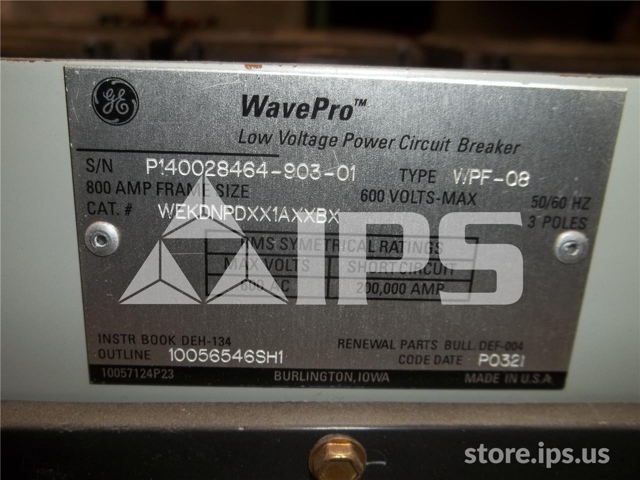 800 Amps GE Wpf-08 Mo/do Wekdnpdxx1axxbx Entelliguard Tu Lsi, 600 Amps Rp, 800 Amps Ct, 120 Volts AC Uv, 1600 - Image 4