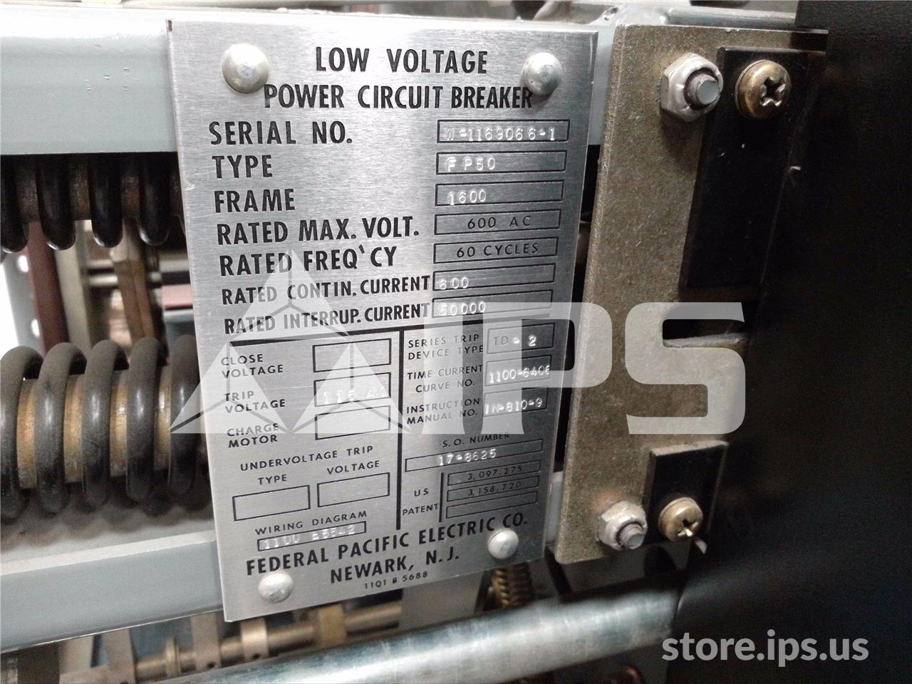 1600 Amps Fp Fp-50 Mo/do 120 Volts AC Shunt Trip, 600 Amps Td-2 Lsi - Image 5