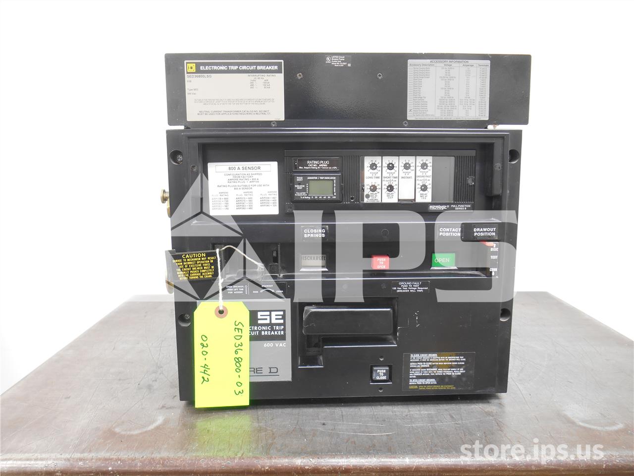 800 Amps Square D Sed36800lsg Mo/do (sed36800) Micrologic Series B Lsig, 800 Amps Ct, Arp063 Rp - Image 1