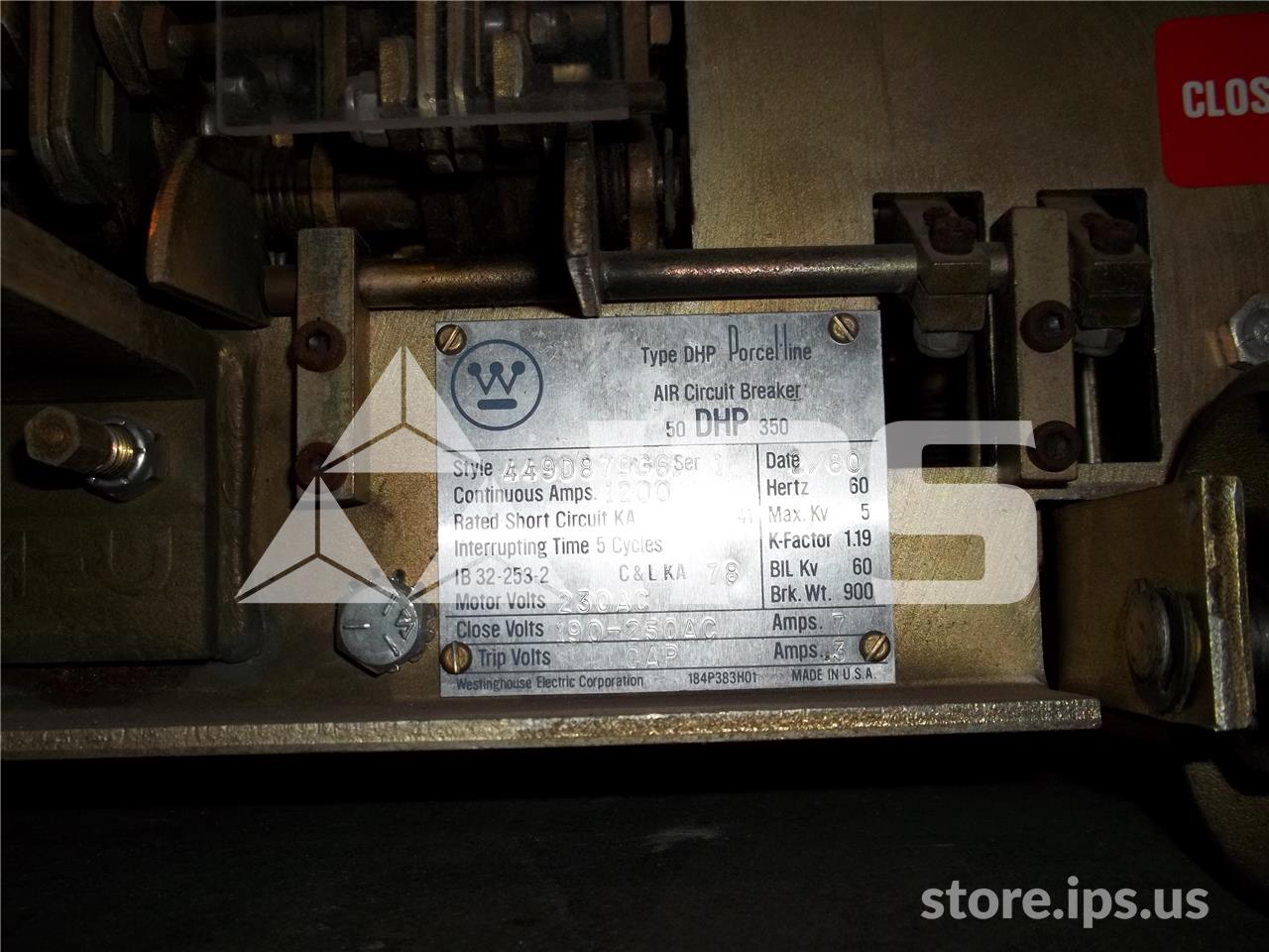 1200 Amps WH 50 Dhp 350 Eo/do (50dhp 350) 230 Volts AC Controls, Cap Trip - Image 5