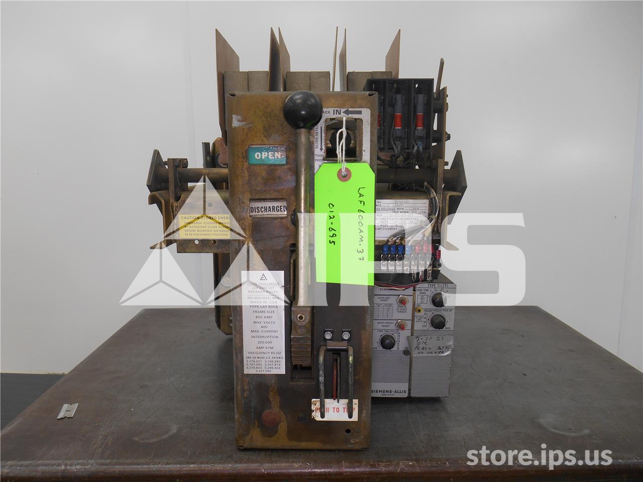 600 Amps Sa Laf-600a Mo/do Static Trip Ii Li, 600 Amps Ct, 800 Amps Fuse - Image 1