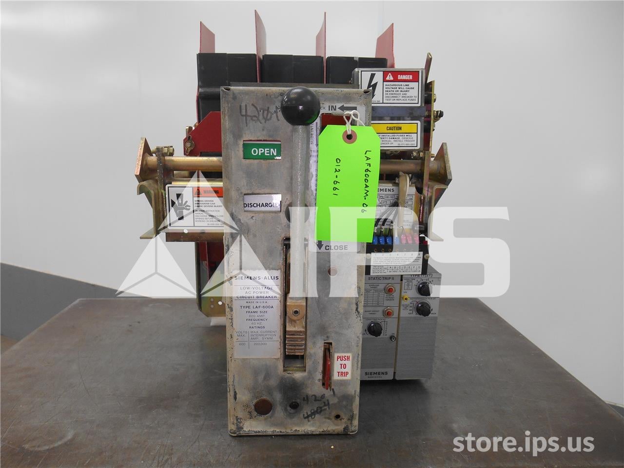 600 Amps Sa Laf-600a Mo/do Static Trip Ii Li, 600 Amps Ct, 800 Amps Fuse - Image 1
