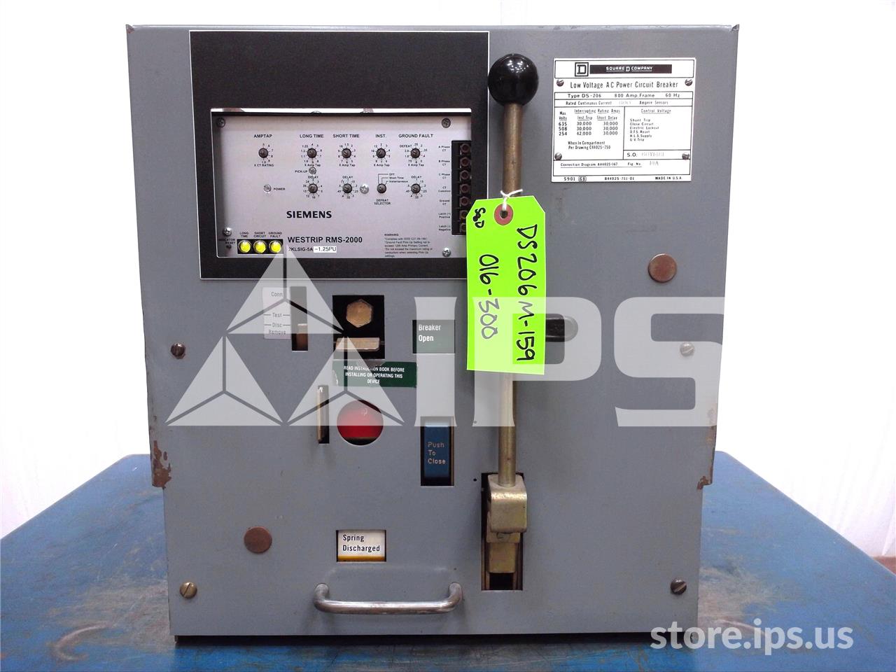 800 Amps Square D Ds-206 Mo/do Westrip Rms-2000 Lsig, 600 Amps Ct - Image 1