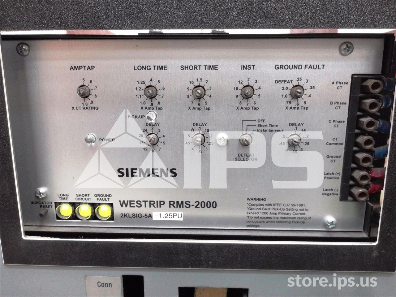 800 Amps Square D Ds-206 Mo/do Westrip Rms-2000 Lsig, 600 Amps Ct - Image 4