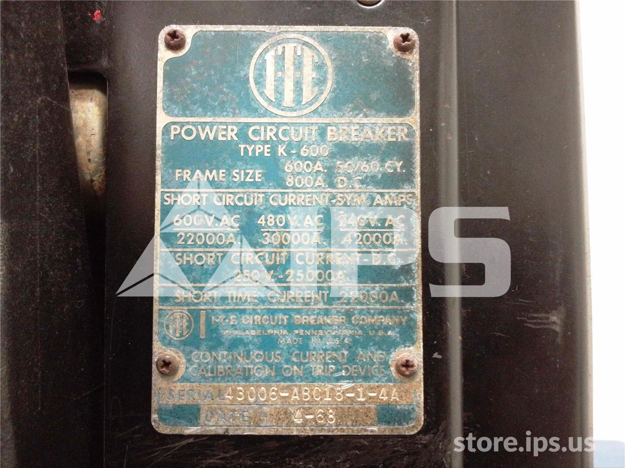 600 Amps ITE K-600s Red Mo/do Power Shield Ss3 Li, 600 Amps Ct - Image 5