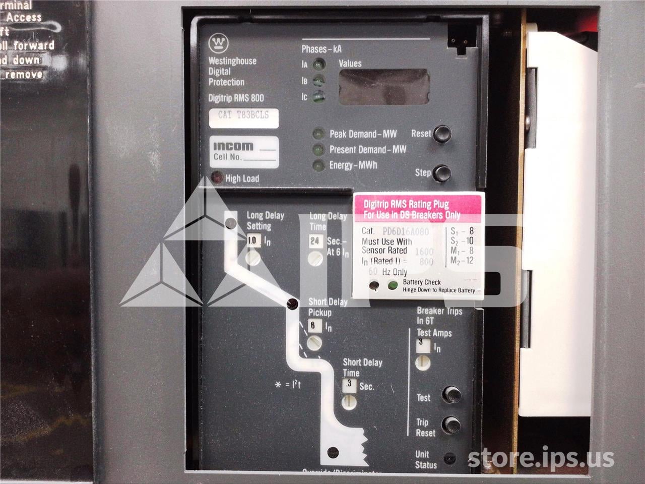 1600 Amps WH Ds-416h Mo/do Digitrip Rms 800 Ls, 800 Amps Rp, 1600 Amps Ct, Ptm - Image 4