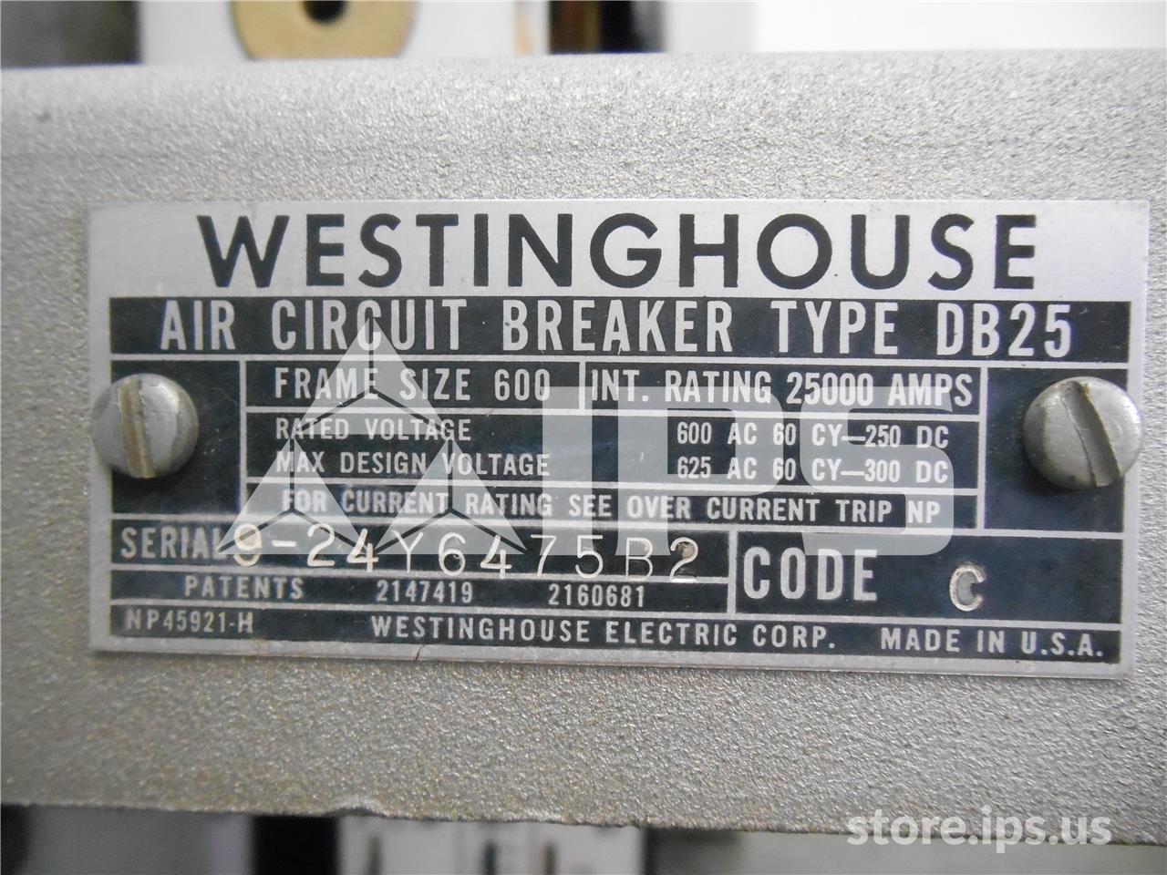600 Amps WH Db-25 Mo/do 3p Sa Series Li 400a, 125 Volts DC Shunt Trip - Image 3