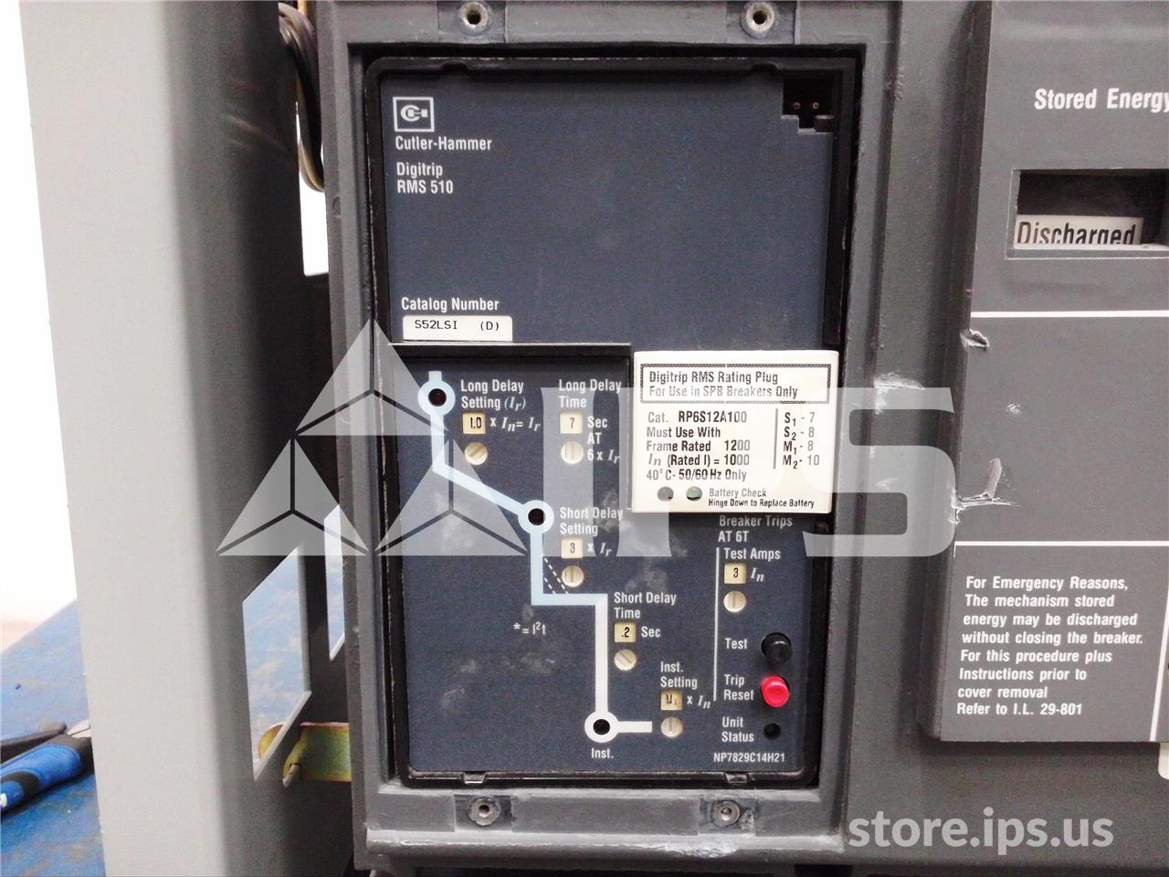 1200 Amps WH Spb-100 Eo/do (spb100) 120 Volts AC Control, Digitrip Rms 510 Lsi, 1200 Amps Rp, 1000 Amps Ct - Image 5