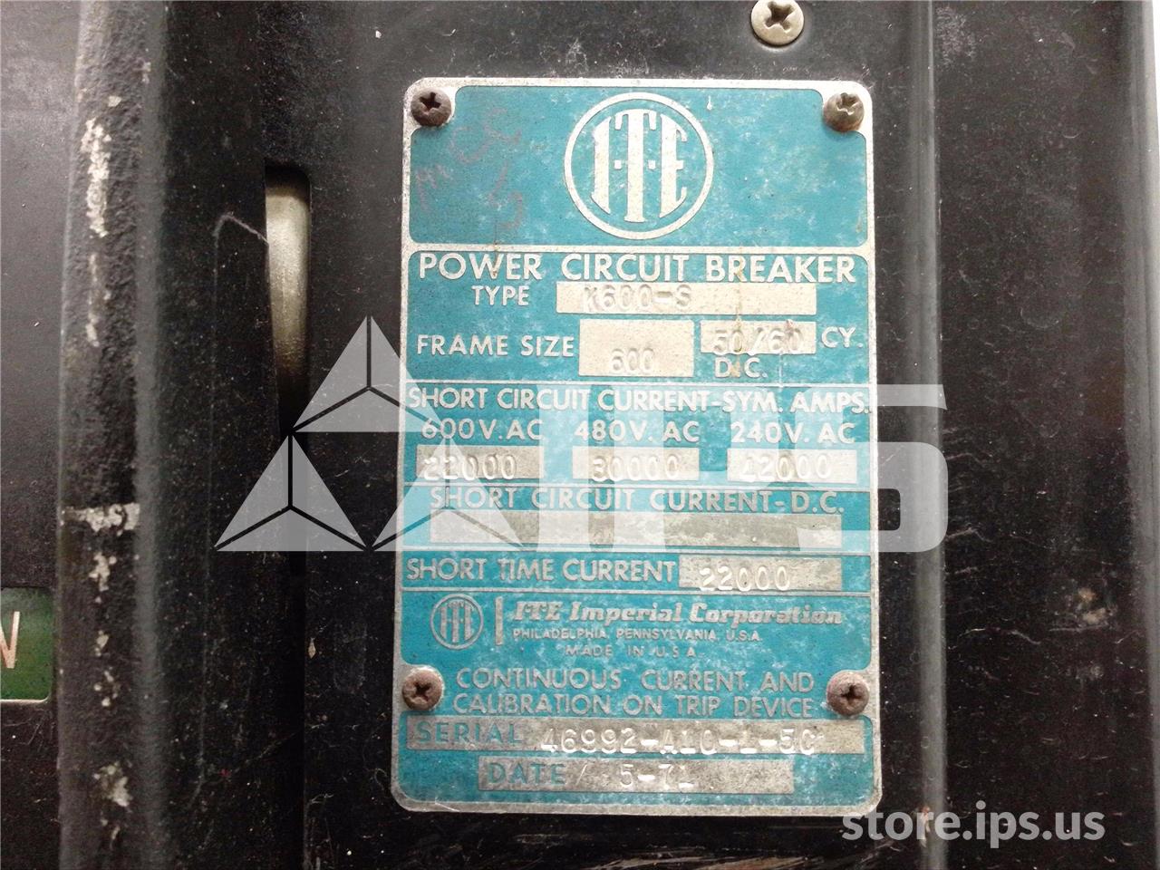 600 Amps ITE K-600s Red Mo/do Power Shield Ss3 Li, 600 Amps Ct - Image 5