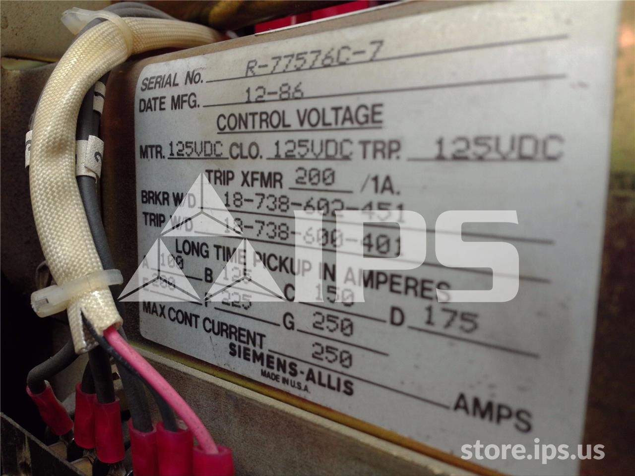 800 Amps Sa Rl-800 Eo/do 125 Volts DC Control, Ssii Lig, 200 Amps Ct, Dual Switch Bell Alarm - Image 4