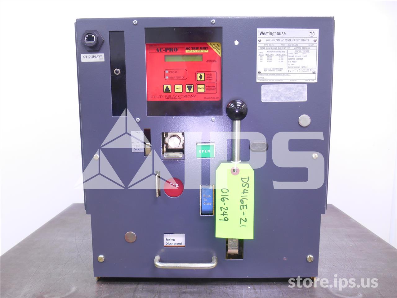1600 Amps WH Ds-416 Eo/do 125 Volts DC Control, AC Pro Qt Lsig, 1600 Amps Ct - Image 1