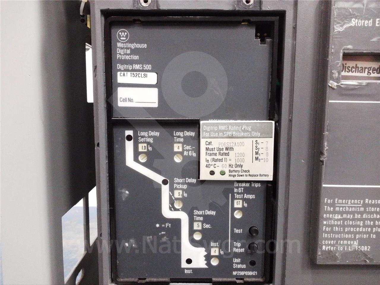 1200 Amps WH Spb-100 Eo/do (spb100) 120 Volts AC Control, Digitrip Rms 500 Lsi, 1200 Amps Rp, 1000 Amps Ct - Image 6