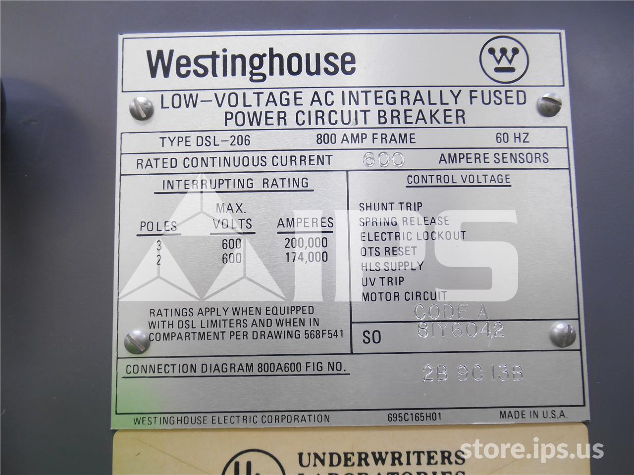 800 Amps WH Dsl-206 Mo/do Amptector I-a Lsig, 600 Amps Ct, 800 Amps Fuse - Image 4