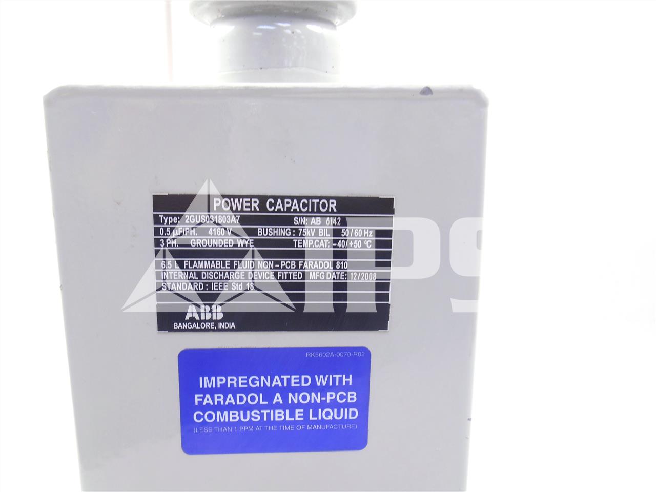 ABB Three Phase Capacitor Bank Unused Surplus 4160v, 75 KV Bil - Image 3