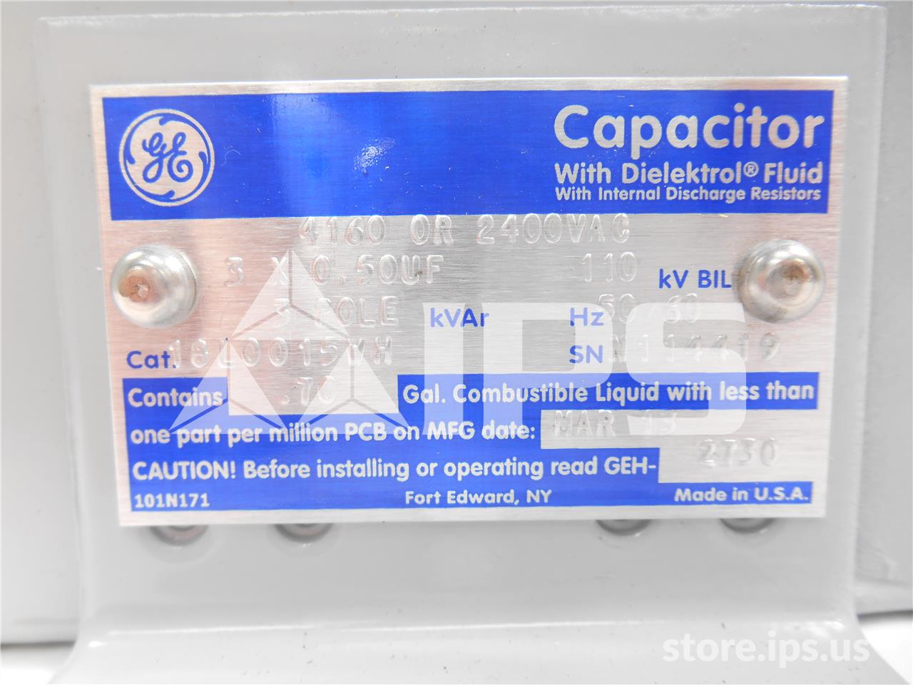 GE Three Phase Capacitor Bank Unused Surplus Non-pcb, Internal Discharge Resistor - Image 2