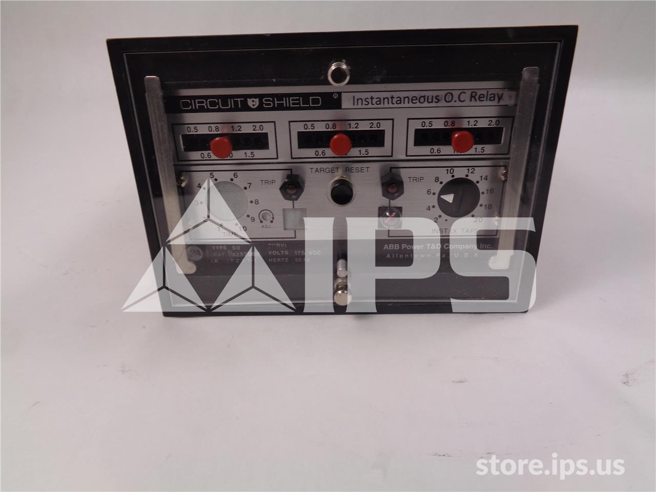 ABB 50 Ciruit Shield Instantaneous Over Current Relay 175vdc, 2a, 0-20 Amps - Image 1
