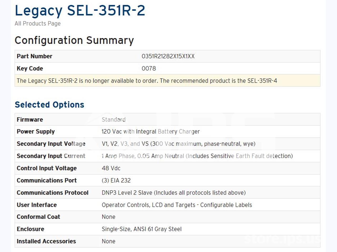 Schweitzer Sel-351r Protection Relay Recloser Control, 120 Volts AC - Image 2
