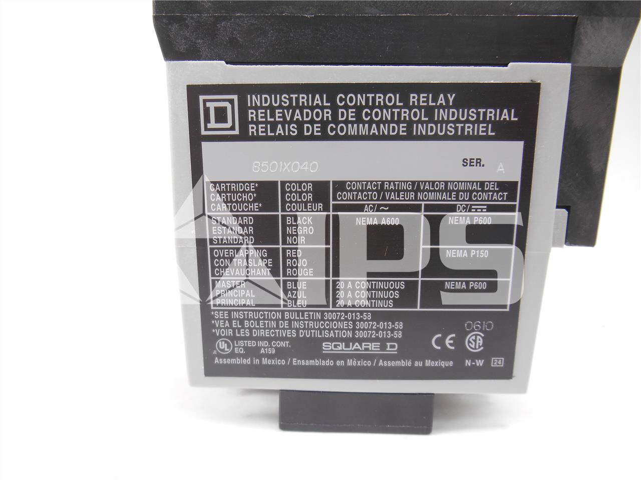 Square d, 120vac Type X Control Relay Series 8501, 4no 10 Amps Contact - Image 2