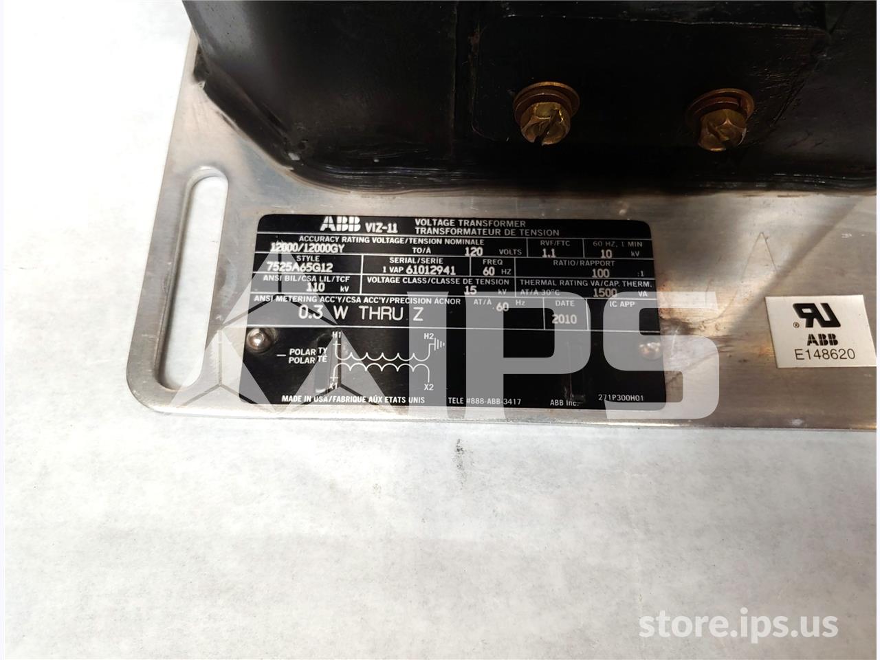 ABB 100:1 Viz-11 Potential Transformer 15kv, 110 KV Bil, 12000:120, Single Fuse - Image 4