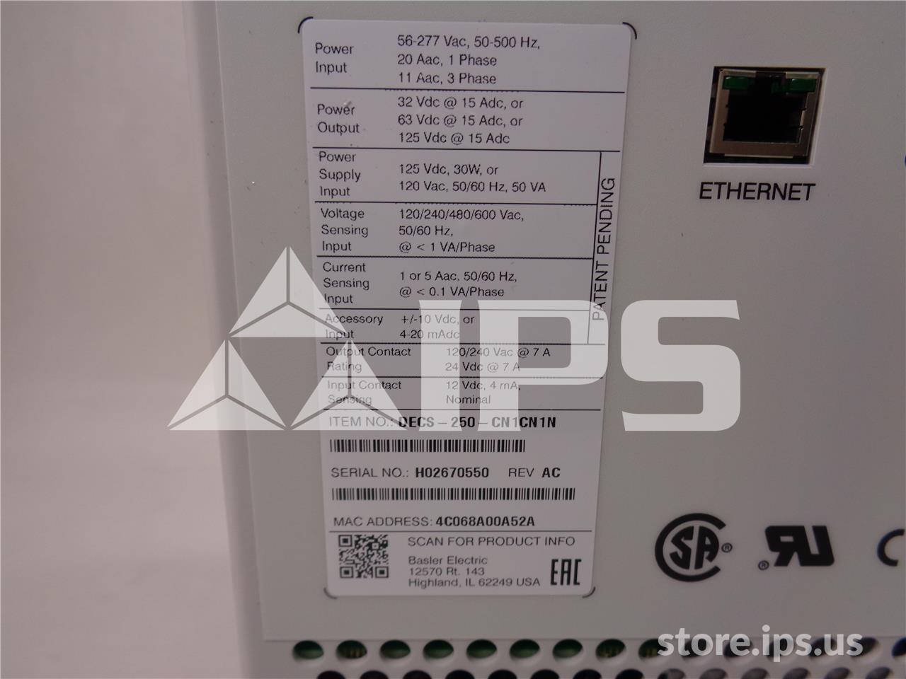 Basler Digital Excitation Control System New 125vac/dc, Voltage Regulator Relay - Image 3