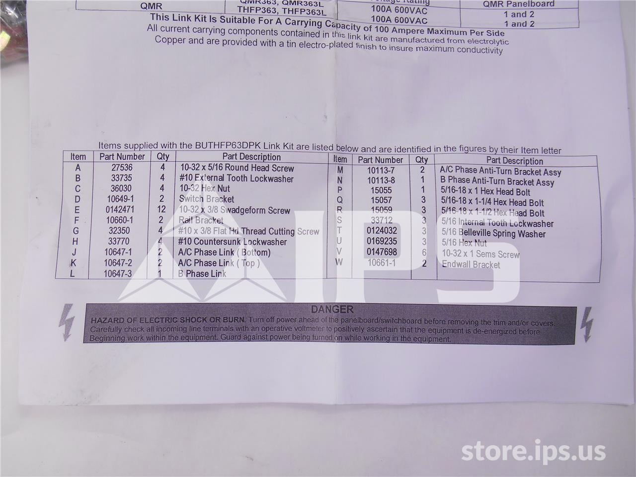 GE Thfp Aluminum Dual Mounting Hardware Kit New For Qmr Switch 30-100 Amps - Image 2