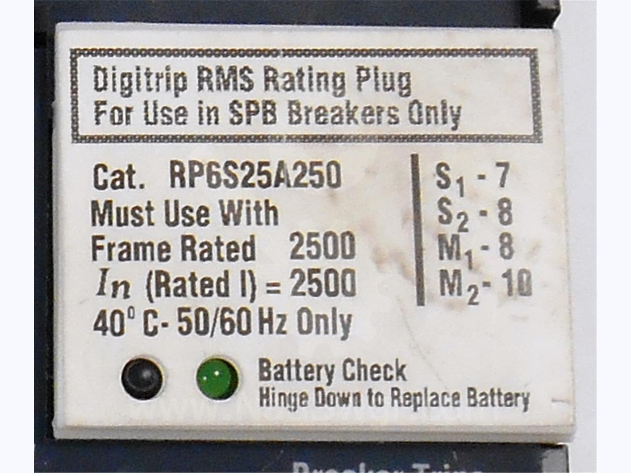 2500 Amps WH Rating Plug 2500 Amps Ct For Digitrip 10 Series, Spb - Image 1