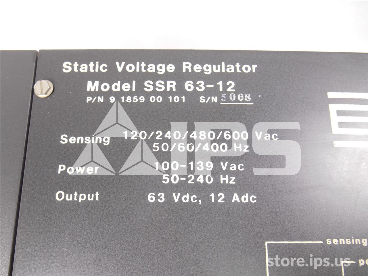 Basler Ssr 63-12 Static Voltage Regulator Sensing 120-600vac, Output 63 Volts DC 12 Amps - Image 2