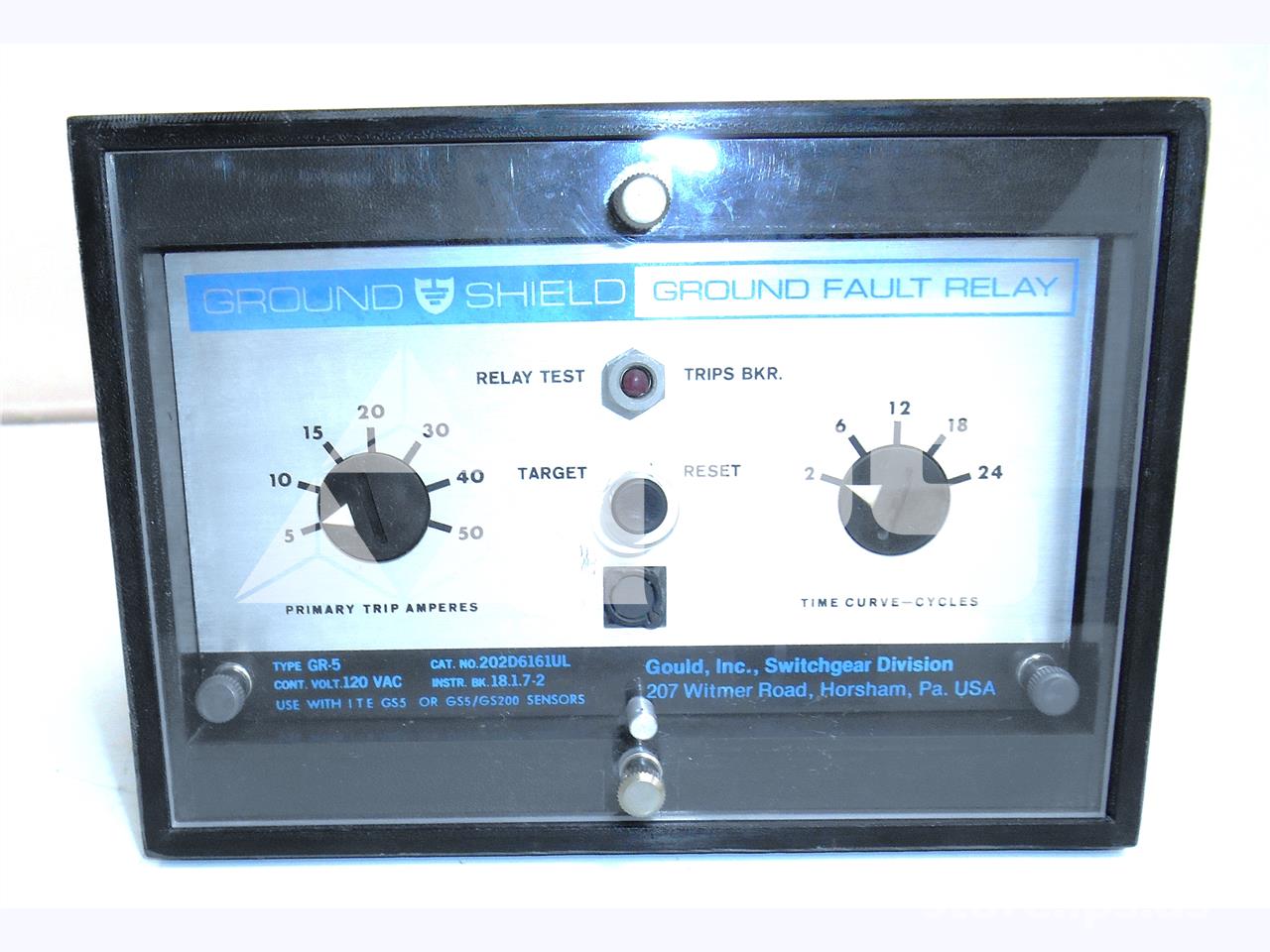 Bbc Gr-5 Ground Shield Ground Fault Relay 120vac, 5-50 Amps Toc - Image 1