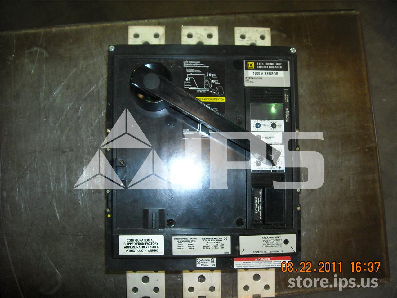 Square D Pxf Mccb 1600at, Micrologic Series B Lsig, Rp# Arp100, 1600 Amps Ct - Image 1