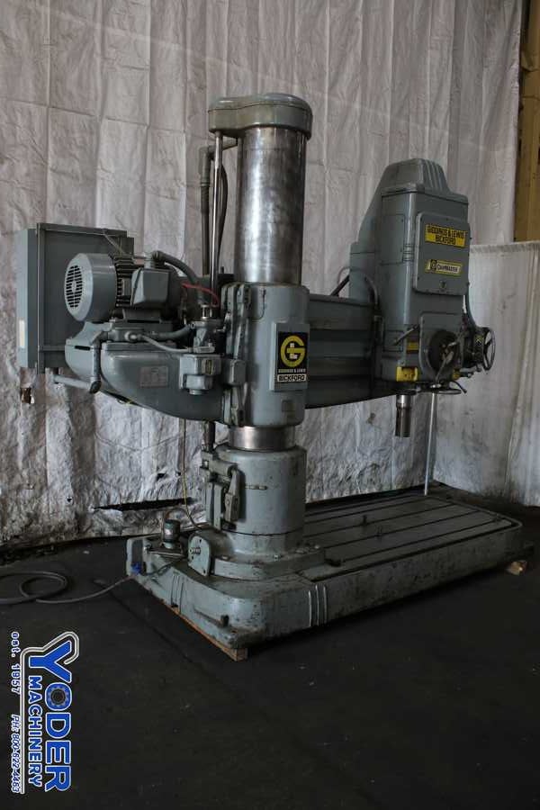 6' -15" Giddings & Lewis radial drill, 83" x39" base, power clamp & head traverse, #74162 - Image 2