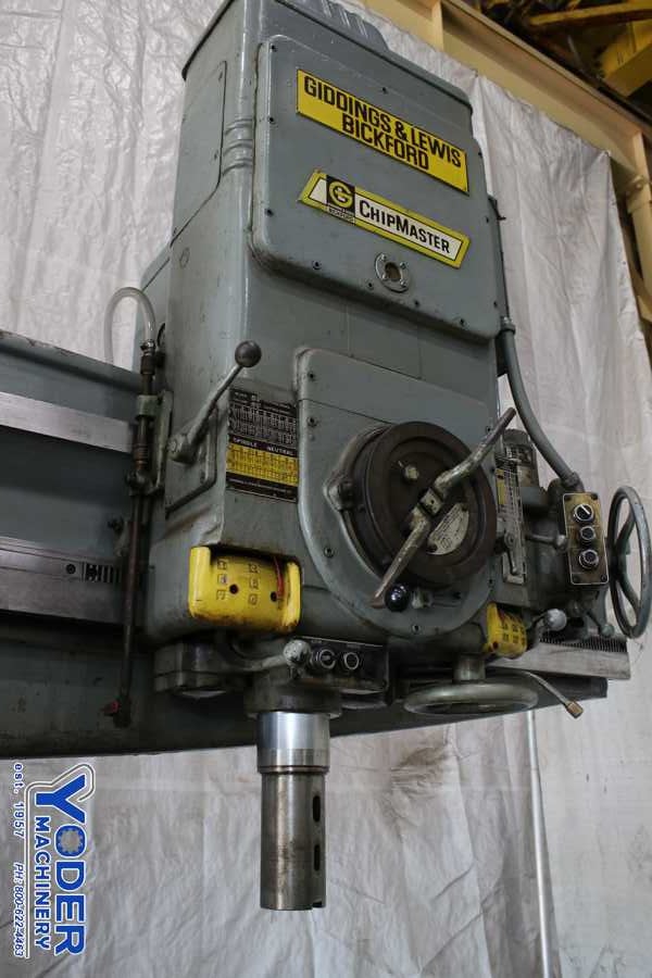 6' -15" Giddings & Lewis radial drill, 83" x39" base, power clamp & head traverse, #74162 - Image 3