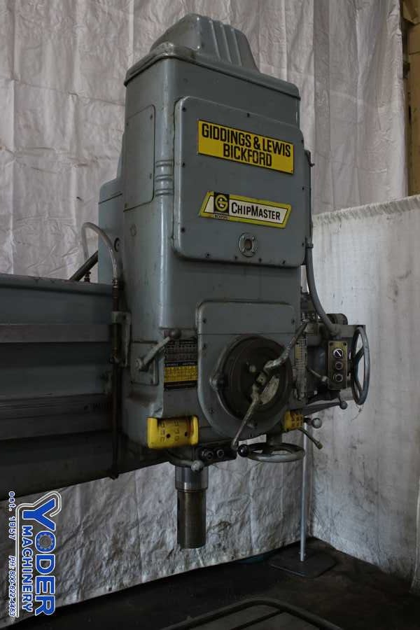 6' -15" Giddings & Lewis radial drill, 83" x39" base, power clamp & head traverse, #74162 - Image 10