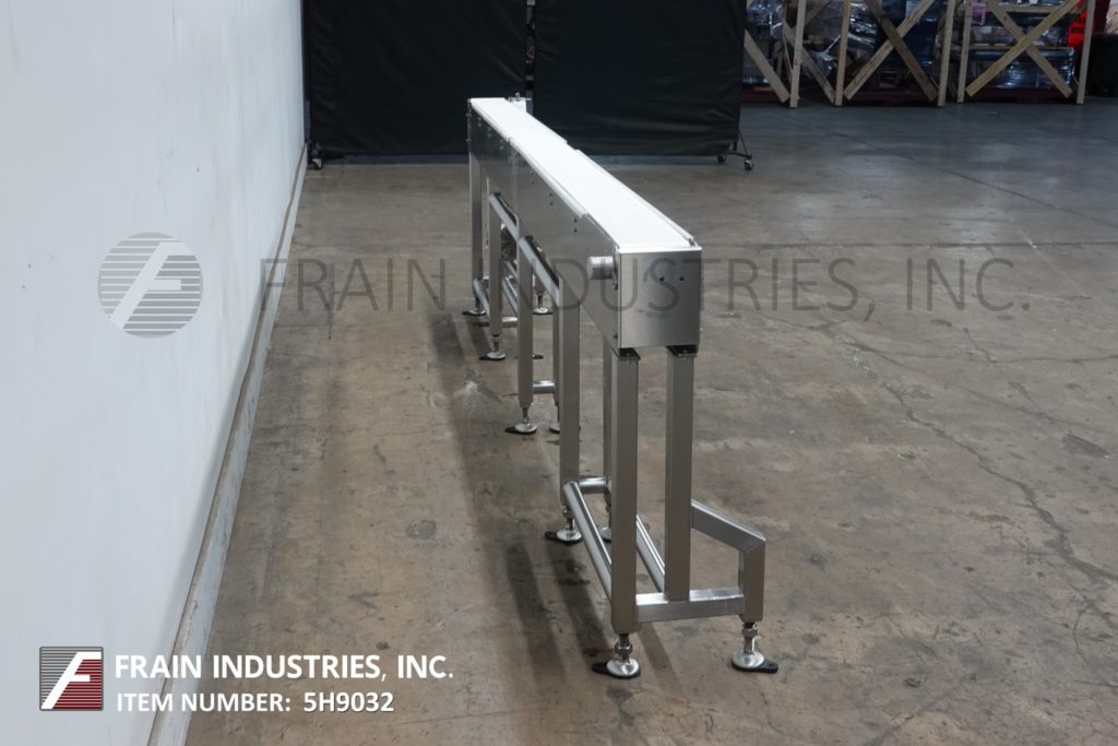 6" wide x 11.9' long, Stainless Steel table top conveyor, 38"-42" infeed & discharge range, 1 HP, mounted on - Image 2