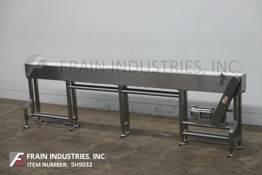 6" wide x 11.9' long, Stainless Steel table top conveyor, 38"-42" infeed & discharge range, 1 HP, mounted on - Image 5