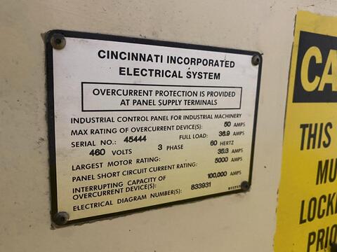 175 Ton, Cincinnati #175FMII, hydraulic CNC press brake, 10' overall, 102" between housing, 48" backgauge - Image 9