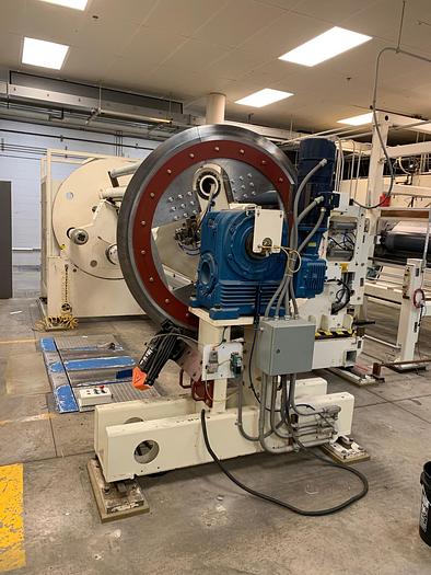Geometrics, 66" shaftless turret unwind with splicing, 40" OD capacity, rebuilt 2011 - Image 2