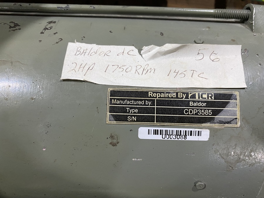 2 HP 1750 RPM Baldor, Frame 145TC 180 Volts - Image 2