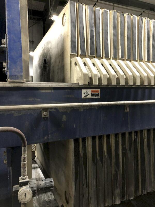 59" Siemens #1500N32-64/90-125/175SYLC, 1500mm filter press, S/N F008178, Siemens PLC Control - Image 2