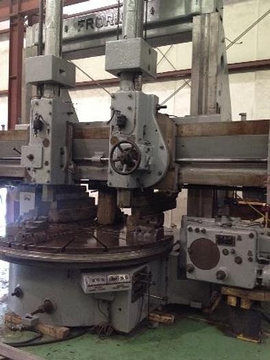 90" Froriep #10KZ230, vertical boring mill, 2-Ram heads, 90" 4-Jaw chuck, 95" swing, 70" under rail, side - Image 1